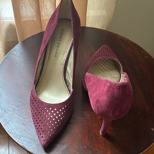 Audrey Brooke Plum Suede Heels